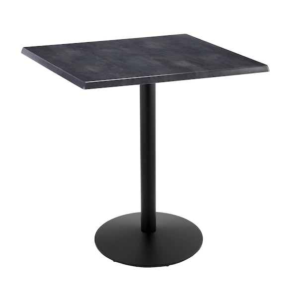 42" Tall In/Outdoor All-Season Table, 36" x 36" Square Black Steel Top